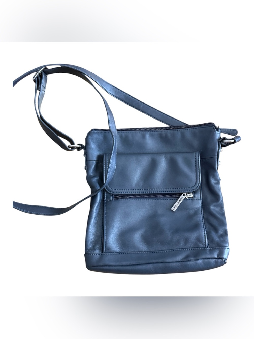 Giani Bernini Black Nappa Leather Venice Crossbody Organizer Bag new